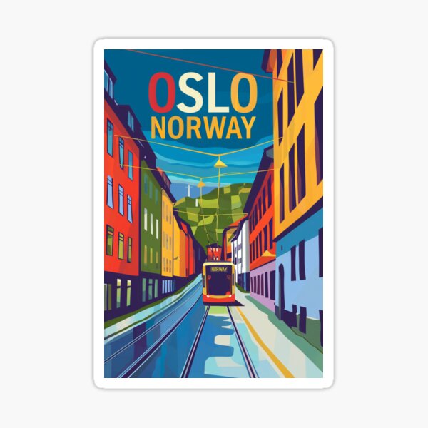 Item preview, A Vintage Travel Art of Oslo - Norway  designed and sold by GoodOldVintage.