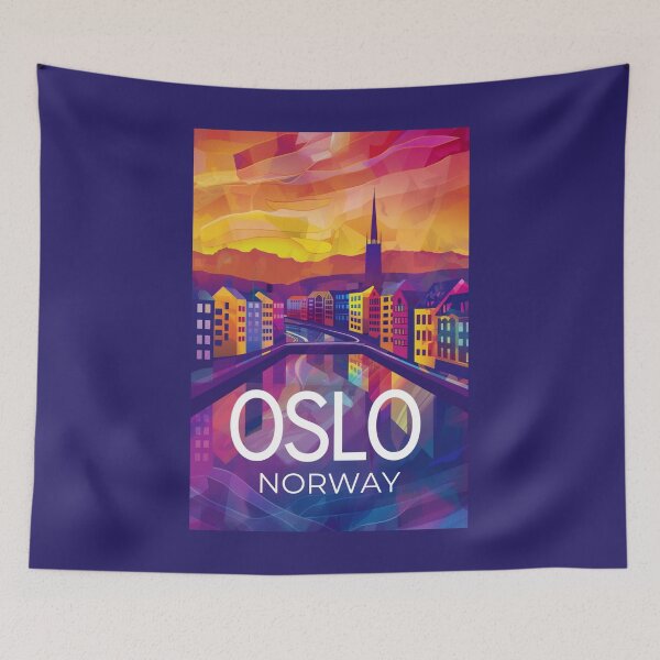 Item preview, A Vintage Travel Art of Oslo - Norway  designed and sold by GoodOldVintage.
