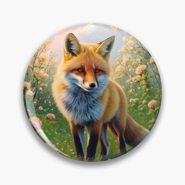 Artikelvorschau, Fuchs-Porträt. Frühlingszeit, Blumenfuchs, Vintage-Fuchs, Fuchs-Malerei, Camille Pissarro-Stil entworfen und verkauft von FoxVibes.