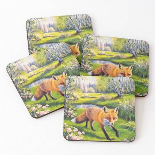 Artikelvorschau, Fuchs-Porträt. Frühlingszeit, Blumenfuchs, Vintage-Fuchs, Fuchs-Malerei, Camille Pissarro-Stil entworfen und verkauft von FoxVibes.