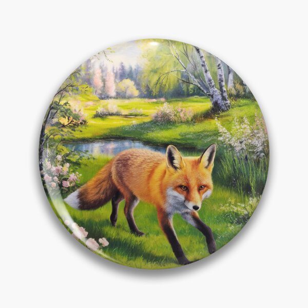 Artikelvorschau, Fuchs-Porträt. Frühlingszeit, Blumenfuchs, Vintage-Fuchs, Fuchs-Malerei, Camille Pissarro-Stil entworfen und verkauft von FoxVibes.