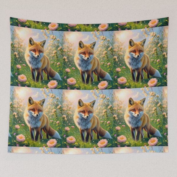 Artikelvorschau, Fuchs-Porträt. Frühlingszeit, Blumenfuchs, Vintage-Fuchs, Fuchs-Malerei, Camille Pissarro-Stil entworfen und verkauft von FoxVibes.
