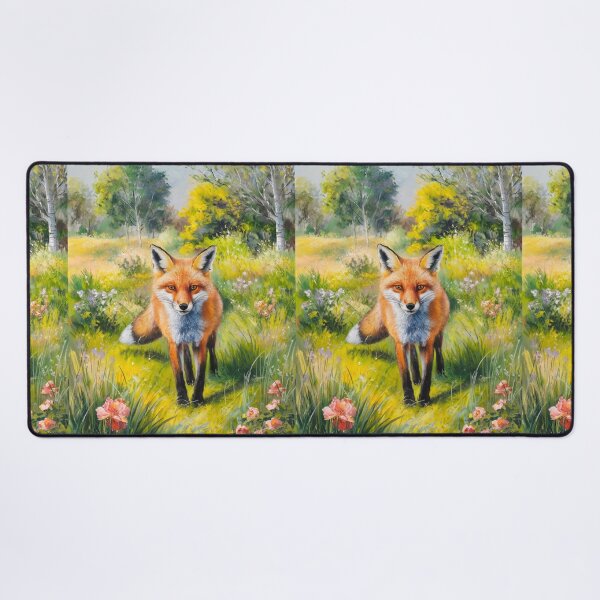 Artikelvorschau, Fuchs-Porträt. Frühlingszeit, Blumenfuchs, Vintage-Fuchs, Fuchs-Malerei, Camille Pissarro-Stil entworfen und verkauft von FoxVibes.