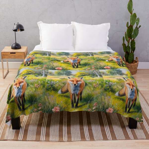 Artikelvorschau, Fuchs-Porträt. Frühlingszeit, Blumenfuchs, Vintage-Fuchs, Fuchs-Malerei, Camille Pissarro-Stil entworfen und verkauft von FoxVibes.