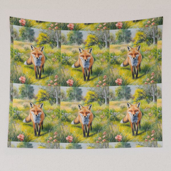Artikelvorschau, Fuchs-Porträt. Frühlingszeit, Blumenfuchs, Vintage-Fuchs, Fuchs-Malerei, Camille Pissarro-Stil entworfen und verkauft von FoxVibes.