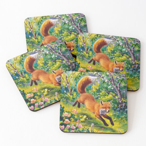 Artikelvorschau, Fuchs-Porträt. Frühlingszeit, Blumenfuchs, Vintage-Fuchs, Fuchs-Malerei, Camille Pissarro-Stil entworfen und verkauft von FoxVibes.