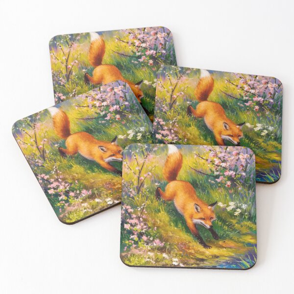 Artikelvorschau, Fuchs-Porträt. Frühlingszeit, Blumenfuchs, Vintage-Fuchs, Fuchs-Malerei, Camille Pissarro-Stil entworfen und verkauft von FoxVibes.