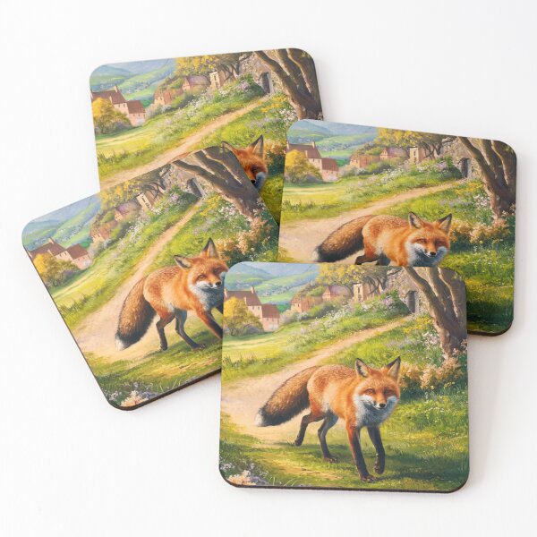Artikelvorschau, Fuchs-Porträt. Frühlingszeit, Blumenfuchs, Vintage-Fuchs, Fuchs-Malerei, Camille Pissarro-Stil entworfen und verkauft von FoxVibes.