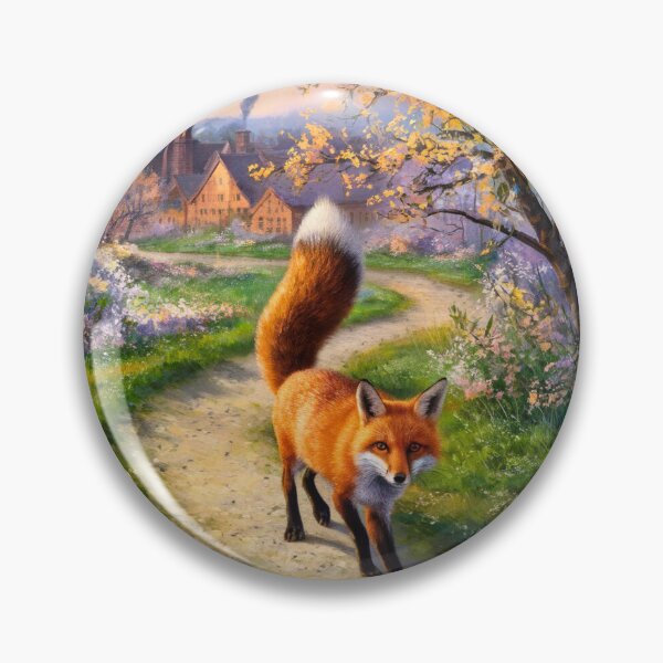 Artikelvorschau, Fuchs-Porträt. Frühlingszeit, Blumenfuchs, Vintage-Fuchs, Fuchs-Malerei, Camille Pissarro-Stil entworfen und verkauft von FoxVibes.