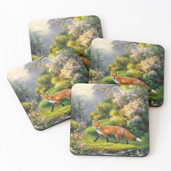 Artikelvorschau, Fuchs-Porträt. Frühlingszeit, Blumenfuchs, Vintage-Fuchs, Fuchs-Malerei, Camille Pissarro-Stil entworfen und verkauft von FoxVibes.