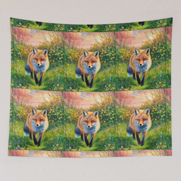 Artikelvorschau, Fuchs-Porträt. Frühlingszeit, Blumenfuchs, Vintage-Fuchs, Fuchs-Malerei, Camille Pissarro-Stil entworfen und verkauft von FoxVibes.