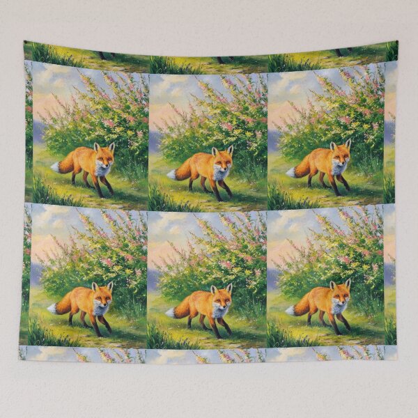 Artikelvorschau, Fuchs-Porträt. Frühlingszeit, Blumenfuchs, Vintage-Fuchs, Fuchs-Malerei, Camille Pissarro-Stil entworfen und verkauft von FoxVibes.