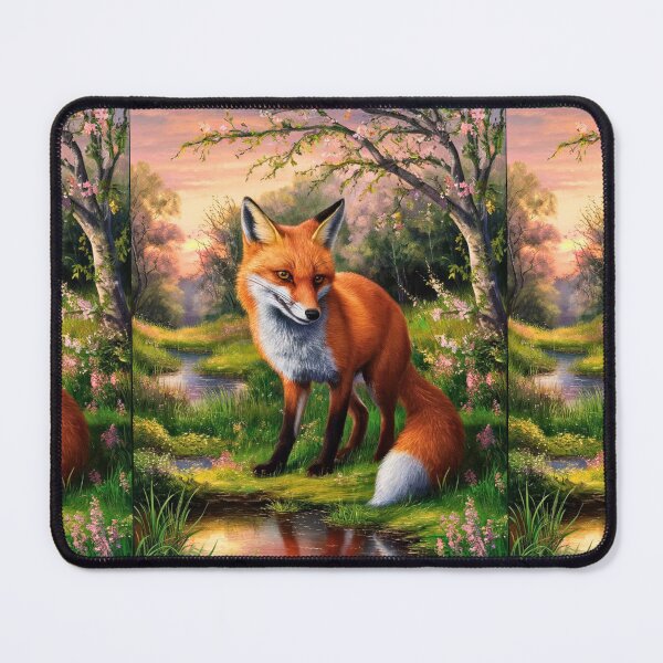 Artikelvorschau, Fuchs-Porträt. Frühlingszeit, Blumenfuchs, Vintage-Fuchs, Fuchs-Malerei, Camille Pissarro-Stil entworfen und verkauft von FoxVibes.