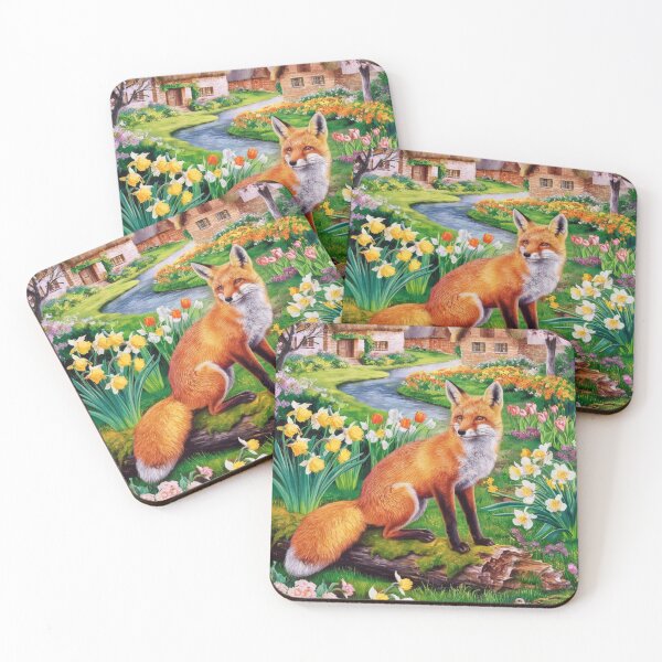 Artikelvorschau, Fuchs-Porträt. Frühlingszeit, Blumenfuchs, Vintage-Fuchs, Fuchs-Malerei, Camille Pissarro-Stil entworfen und verkauft von FoxVibes.