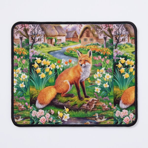 Artikelvorschau, Fuchs-Porträt. Frühlingszeit, Blumenfuchs, Vintage-Fuchs, Fuchs-Malerei, Camille Pissarro-Stil entworfen und verkauft von FoxVibes.