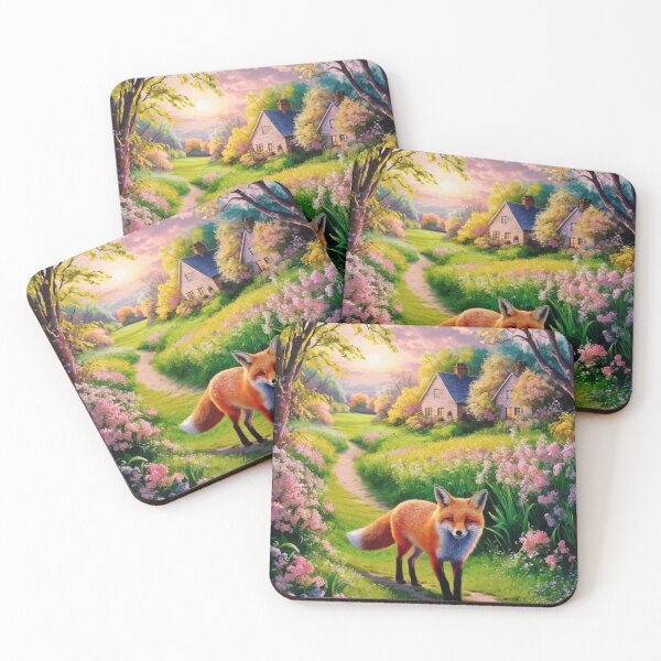 Artikelvorschau, Fuchs-Porträt. Frühlingszeit, Blumenfuchs, Vintage-Fuchs, Fuchs-Malerei, Camille Pissarro-Stil entworfen und verkauft von FoxVibes.