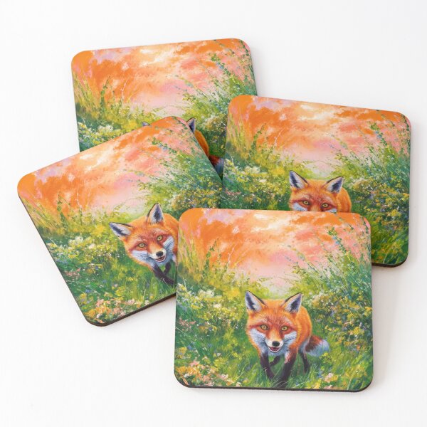 Artikelvorschau, Fuchs-Porträt. Frühlingszeit, Blumenfuchs, Vintage-Fuchs, Fuchs-Malerei, Camille Pissarro-Stil entworfen und verkauft von FoxVibes.