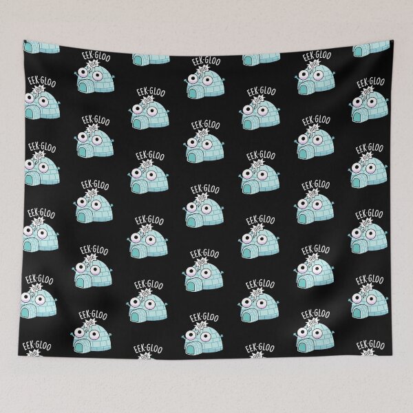 Item preview, Eek-gloo Funny Igloo Pun (Dark BG) designed and sold by punnybone.