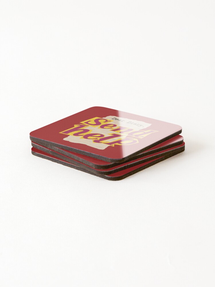 Thumbnail 4 of 5, Coasters (Set of 4), Dear Diary, Send Help designed and sold by Pagsibol.
