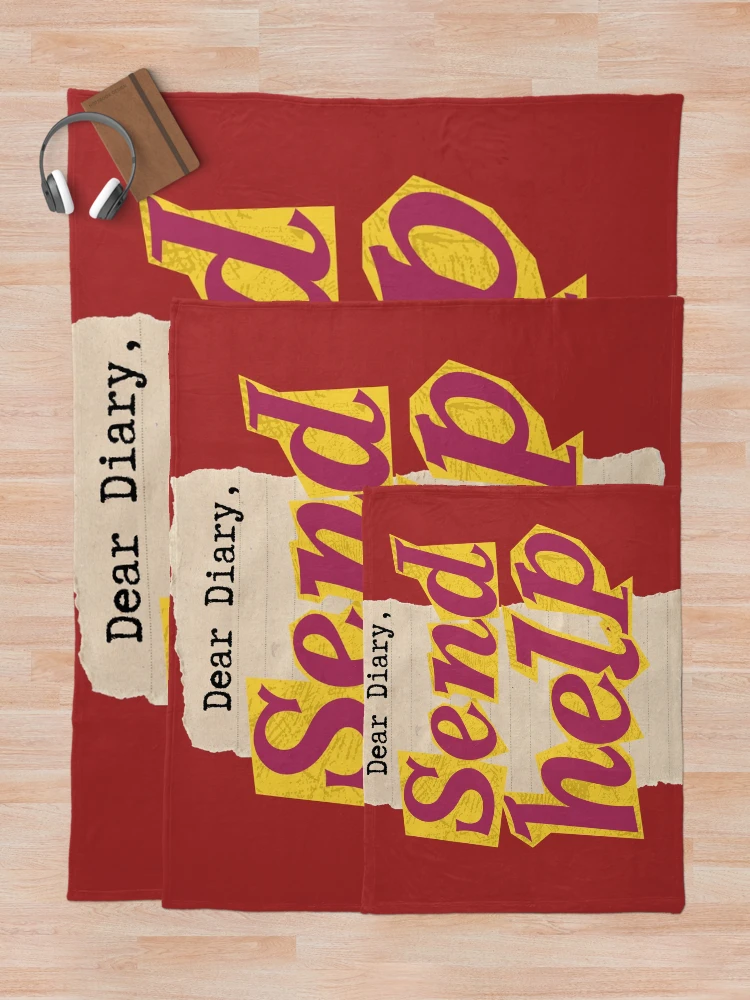Thumbnail 5 of 6, Throw Blanket, Dear Diary, Send Help designed and sold by Pagsibol.