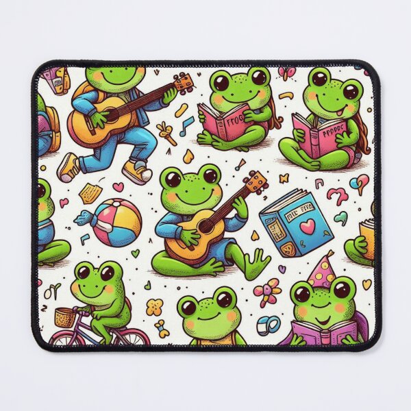Item preview, Frog doodles pattern designed and sold by FLATVAC STICKER.