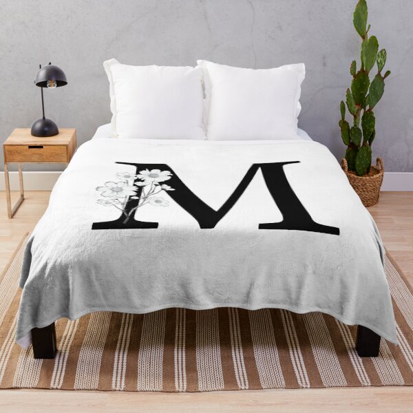 Item preview, Black Letter M Monogram with Flowers designed and sold by To the Lua.