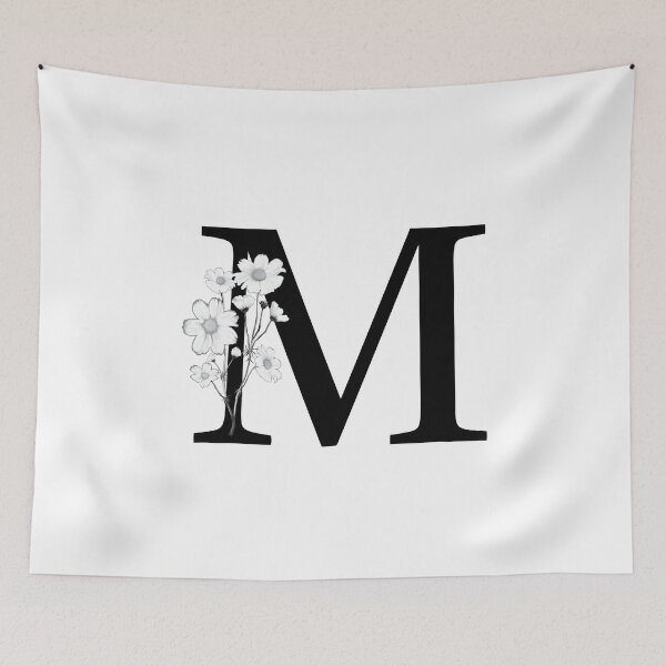 Item preview, Black Letter M Monogram with Flowers designed and sold by To the Lua.
