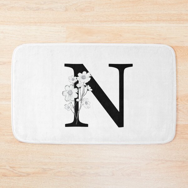 Item preview, Black Letter N Monogram with Flowers designed and sold by To the Lua.