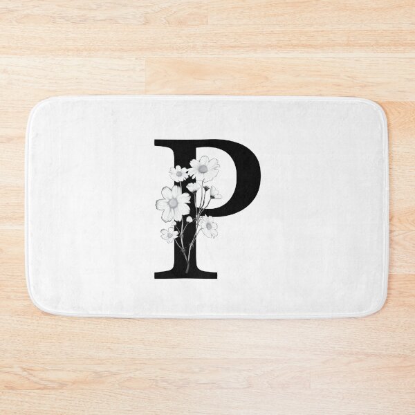 Item preview, Black Letter P Monogram with Flowers designed and sold by To the Lua.