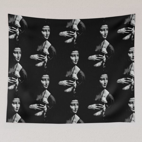 Item preview, Lady with an Ermine Minimalized Vertical Lines White Version designed and sold by pelagio.