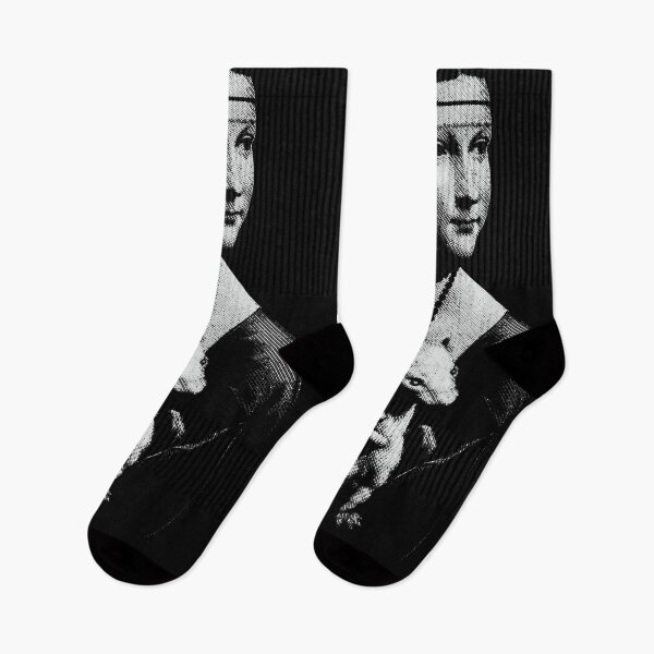 Item preview, Lady with an Ermine Minimalized Vertical Lines White Version designed and sold by pelagio.