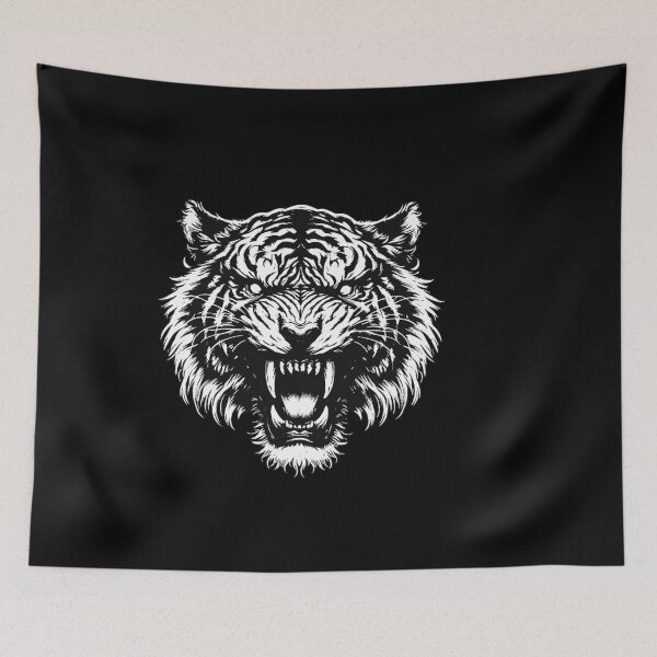 Item preview, Dark Art Tiger Beast Wild Animal King Scary Grunge Vintage Tattoo designed and sold by MORSPECTIVE.