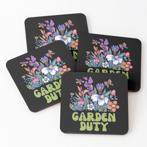 Item preview, Garden Duty Garden Flowers Butterflies Design designed and sold by ILOVEART247.