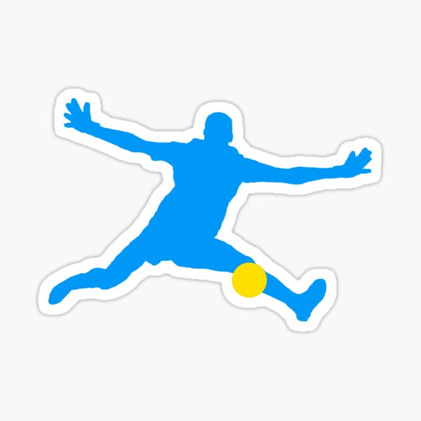 Item preview, Goalie Silhuette / Silueta Arquero (Blue and Yellow) designed and sold by verita924.