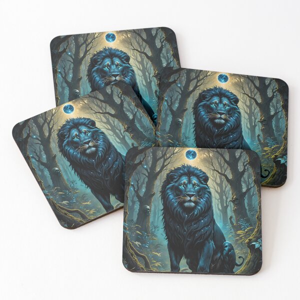 Item preview, Black lion in the enchanted forest designed and sold by Astralia.