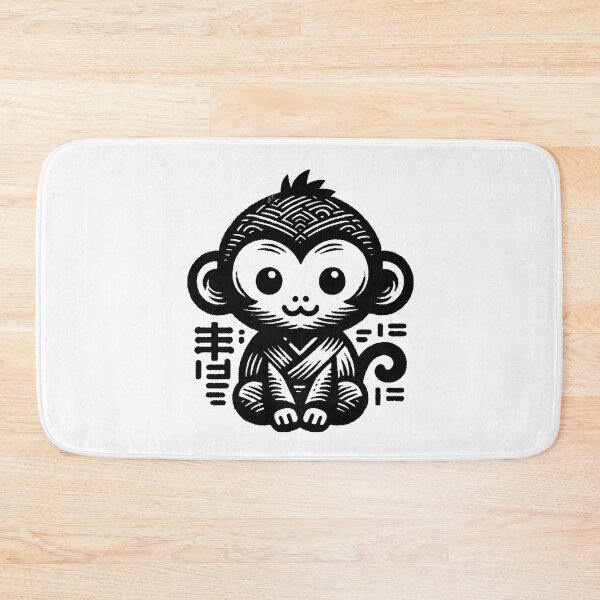 Item preview, Monkey Art | Urban Zen Wear Minimalistic Monochrome Illustrator Design designed and sold by NipponLifestyle.
