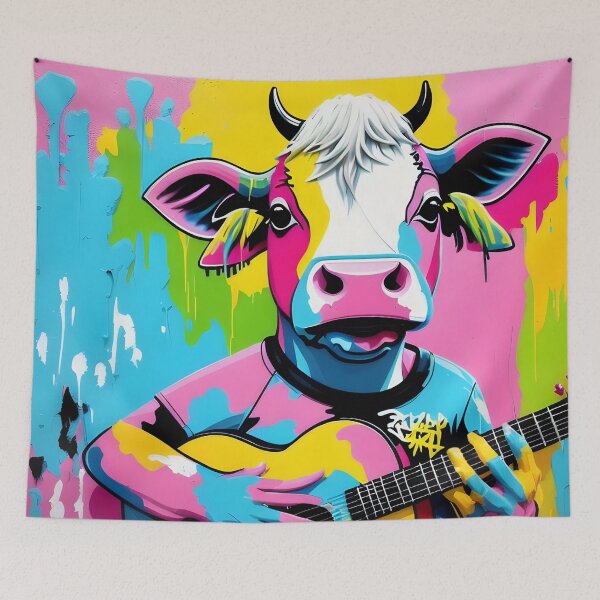 Item preview, Adorable cow country guitarist designed and sold by Artbellachi.