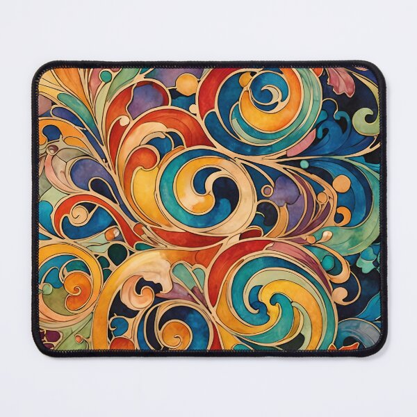Item preview, Flower Power Colourful Floral Pattern Art Nouveau designed and sold by druidwolfart.