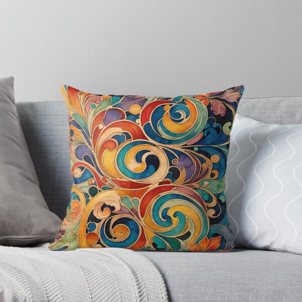 Item preview, Flower Power Colourful Floral Pattern Art Nouveau designed and sold by druidwolfart.