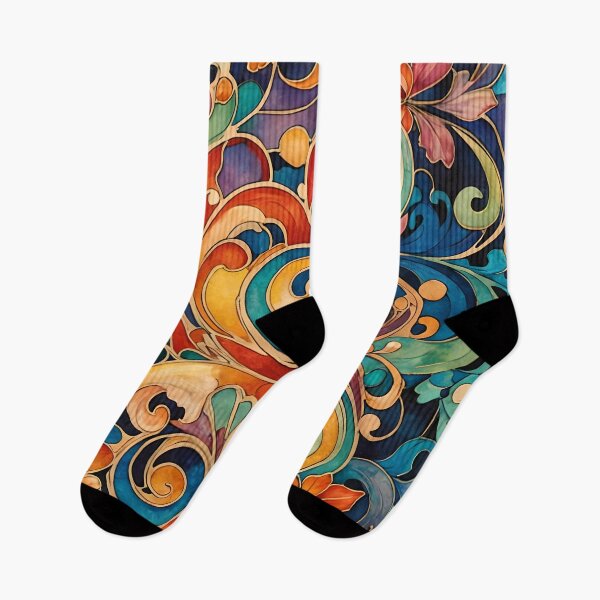 Item preview, Flower Power Colourful Floral Pattern Art Nouveau designed and sold by druidwolfart.