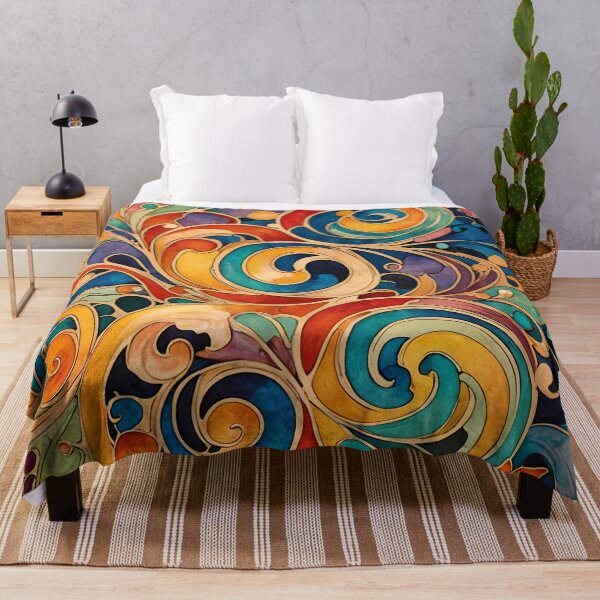 Item preview, Flower Power Colourful Floral Pattern Art Nouveau designed and sold by druidwolfart.