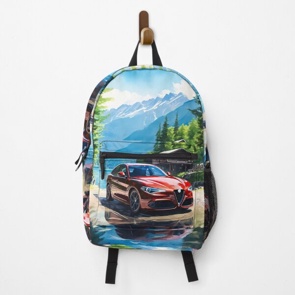 Item preview, Alfa Romeo Giulia Veloce by the Serene Mountain Lake, Automotive Art designed and sold by RevUpDesign.