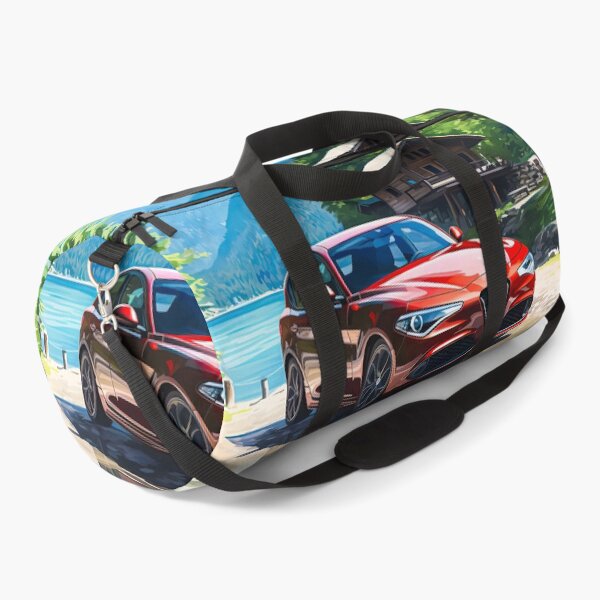Item preview, Alfa Romeo Giulia Veloce by the Serene Mountain Lake, Automotive Art designed and sold by RevUpDesign.