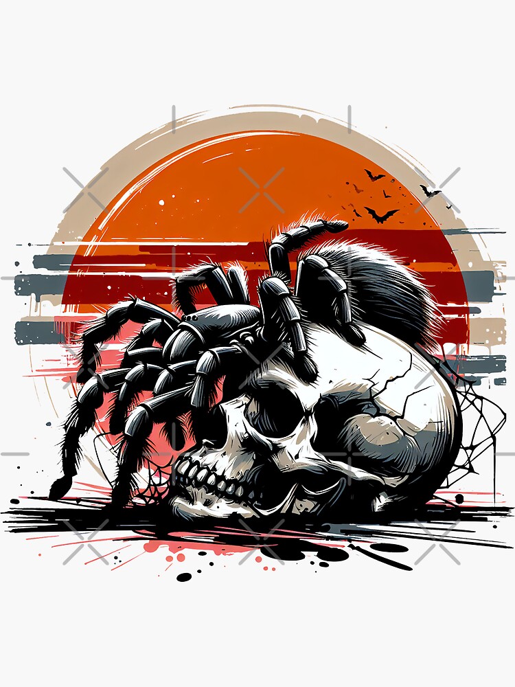 Thumbnail 3 von 3, Sticker, Vogelspinne mit Totenkopf designt und verkauft von Kobeko.