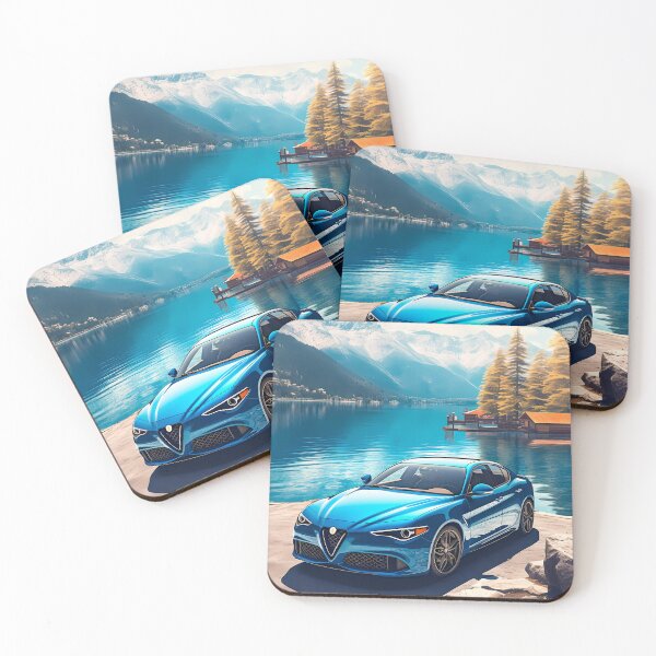 Item preview, Alfa Romeo Giulia Veloce by the Pristine Lake, Automotive Art designed and sold by RevUpDesign.