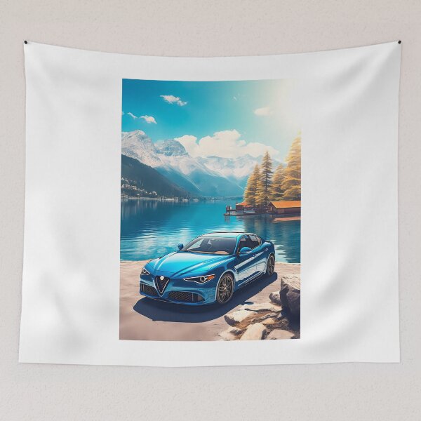 Item preview, Alfa Romeo Giulia Veloce by the Pristine Lake, Automotive Art designed and sold by RevUpDesign.