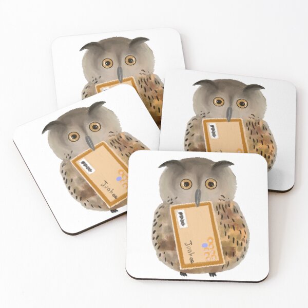 Item preview, An owl biting a letter designed and sold by Junhee Yoon.