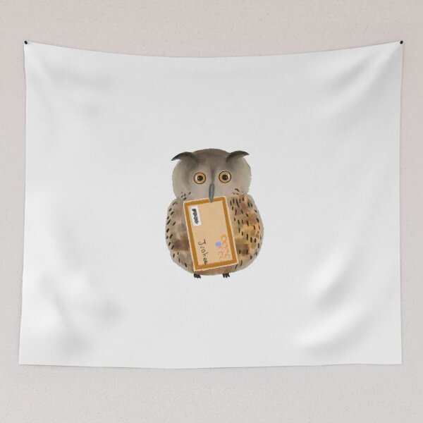 Item preview, An owl biting a letter designed and sold by Junhee Yoon.