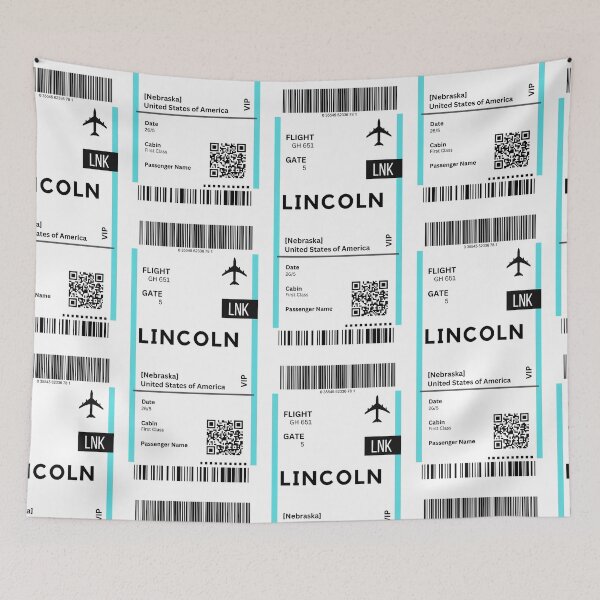 Item preview, Linclo, Nebraska Airplane Boarding pass designed and sold by RoamInk.