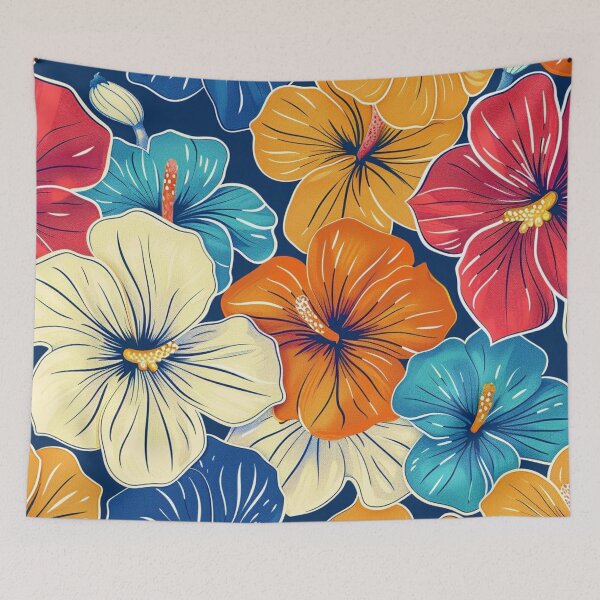 Aperçu de l'œuvre Motif de fleurs polynésiennes créée et vendue par Myra365Art.